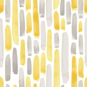 Vector illustration: seamless pattern of yellow and gray watercolor paint Stock Illustration