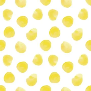Vector illustration: seamless pattern of yellow watercolor circles Stock Illustration