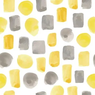 Vector illustration: seamless pattern of yellow and gray watercolor paint Stock Illustration