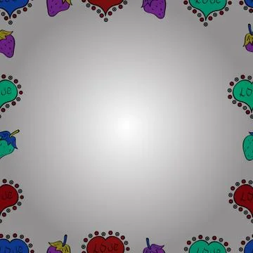 Vector illustration. Seamless pattern.Hand drawn doodle frames. Illustration in Stock Illustration