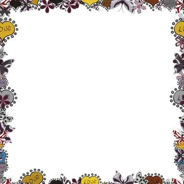 Vector illustration. Seamless pattern.Hand drawn doodle frames. Illustration in Stock Illustration