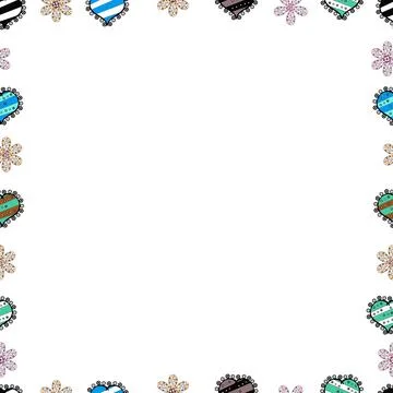 Vector illustration. Seamless pattern.Hand drawn doodle frames. Illustration in Stock Illustration