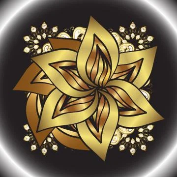 Vector illustration. Seamless. Patterns on gray and yellow colors. Abstract luxu Illustrazione stock