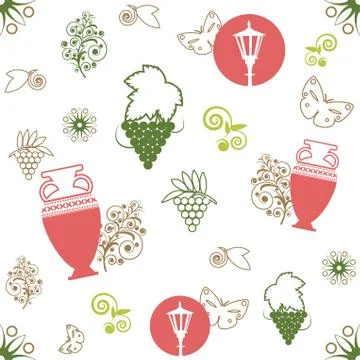 Vector illustration of a seamless picture on the theme of summer and romance. On Stock Illustration