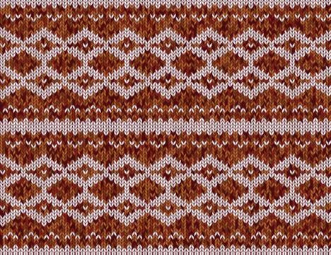 Vector illustration of a seamless red and white knitted background Иллюстрация