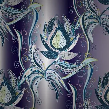 Vector illustration. Seamless spring pattern with little flowers. On neutral, vi Illustration