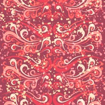 Vector illustration of seamless square curly pattern for print with splashes 스톡 일러스트