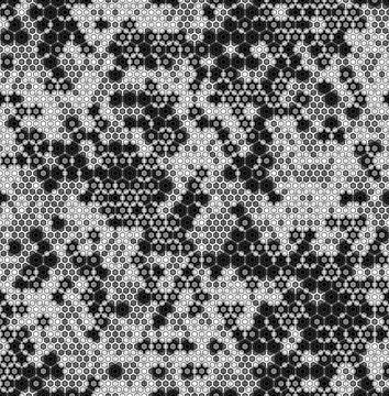 Vector illustration of seamless texture gray hex grid interception. Stock Illustration