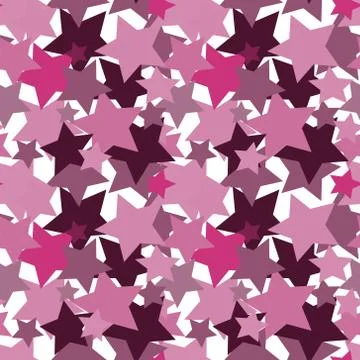 Vector illustration, seamless texture, pattern, square - pink stars. Stock Illustration
