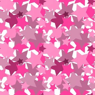 Vector illustration, seamless texture, pattern, square - pink stars. Stock Illustration