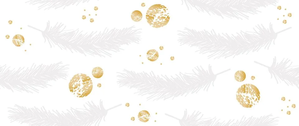 Vector illustration seamless. Winter design. Pine branches on a light Stockillustratie
