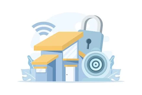 Vector illustration of security CCTV camera with protective housing Stock Illustration