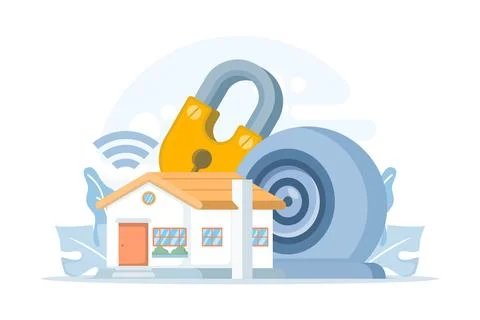Vector illustration of security CCTV camera with protective housing Stock Illustration