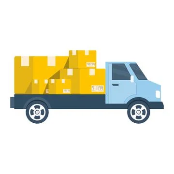 Vector illustration of a semi van truck. Concept for commercial vehicles Stock Illustration
