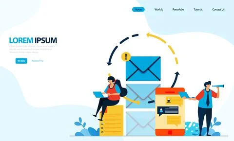 Vector illustration of send instant messages and emails. reload in sending me Stock Illustration