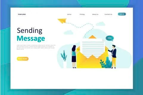Vector illustration of sending message Stock Illustration