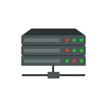 Vector illustration of server icon design. Flat style. Stock Illustration
