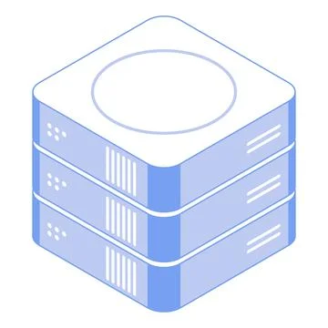 Vector illustration of a server in a minimalist isometric style Stock Illustration