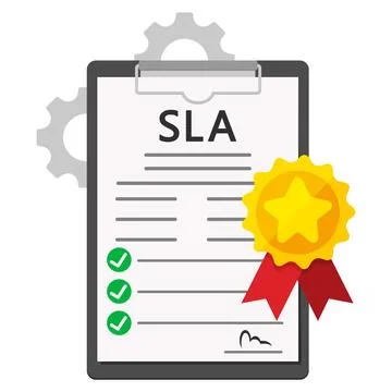 Vector illustration of a Service Level Agreement SLA document with checklist and Stock Illustration