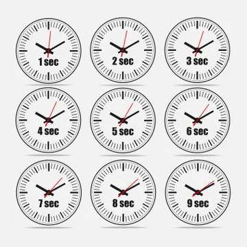 Vector illustration set 1, increments from 1 to 9 Stock-Illustration