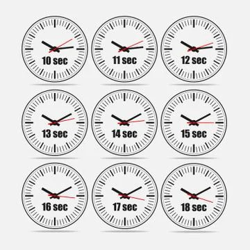 Vector illustration set 1, increments from 10 to 18 Stock Illustration