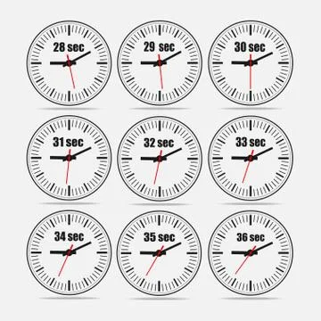 Vector illustration set 1, increments from 28 to 36 Stock Illustration