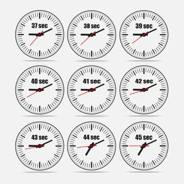Vector illustration set 1, increments from 37 to 45 Stock Illustration