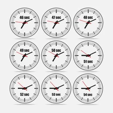 Vector illustration set 1, increments from 46 to 55 Stock Illustration