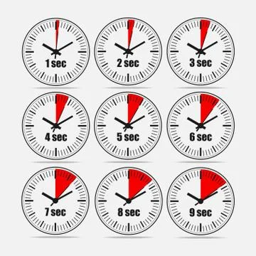 Vector illustration set 2, increments from 1 to 9 Stock Illustration