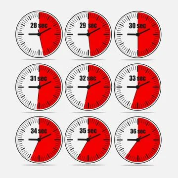 Vector illustration set 2, increments from 28 to 36 Stock Illustration