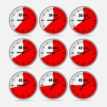 Vector illustration set 2, increments from 37 to 45 Stock Illustration