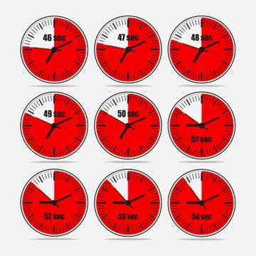 Vector illustration set 2, increments from 46 to 55 Stock Illustration