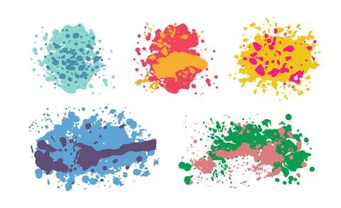 Vector illustration set of abstract grunge spray design elements trendy 库存插图
