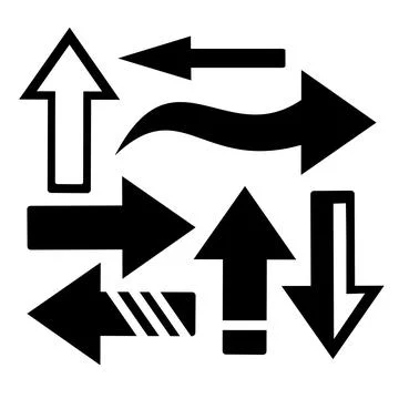 Vector illustration, set of arrow icons. Stock Illustration