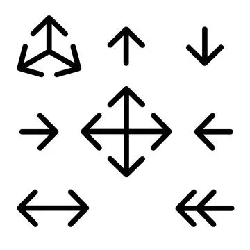 Vector illustration, set of arrow icons. Illustrazione stock