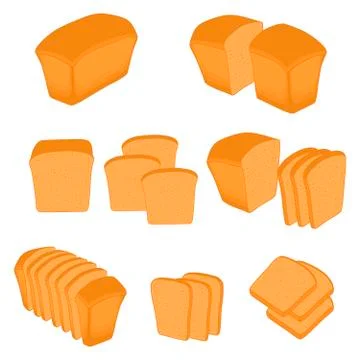Vector illustration of set of baked bread Stock Illustration