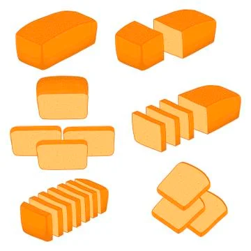 Vector illustration of set of baked bread Stock Illustration