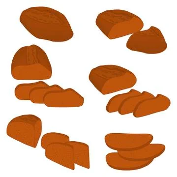 Vector illustration of set of baked bread 스톡 일러스트