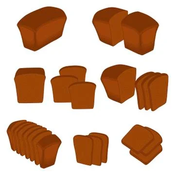 Vector illustration of set of baked bread Illustrazione stock