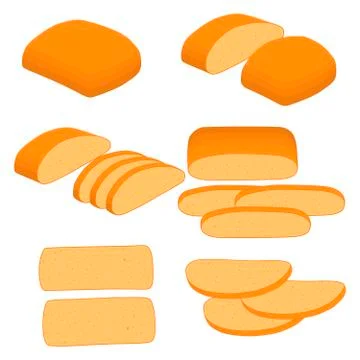 Vector illustration of set of baked bread Stockillustratie