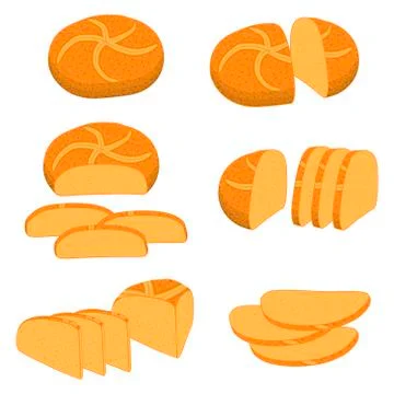 Vector illustration of set of baked bread 스톡 일러스트
