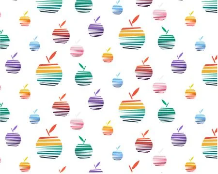Vector illustration set of bright apples pattern Illustrazione stock