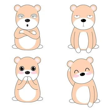 Vector illustration set of character cartoon fat dog. Stock Illustration