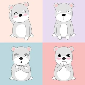 Vector illustration set of character cartoon fat dog. Stock Illustration