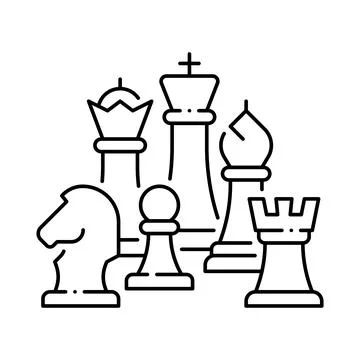 A vector illustration of a set of chess pieces grouped in a line イラスト素材