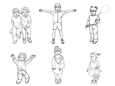 Vector illustration of a set of children Stock Illustration