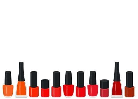 Vector illustration set of a color nail polish. Stock Illustration