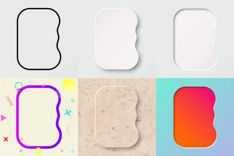 Vector illustration set of cute bold rounded letter e with different gradient ef Illustrazione stock