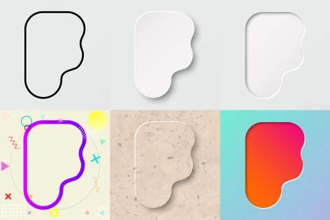 Vector illustration set of cute bold rounded letter f with different gradient ef Illustrazione stock