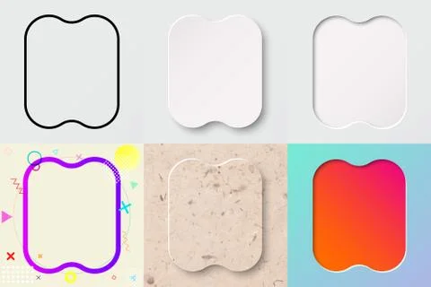 Vector illustration set of cute bold rounded letter h with different gradient ef Illustrazione stock